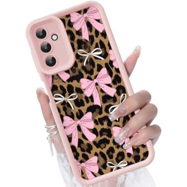 Imagem de CASBST Capa para Samsung Galaxy A14 5G, design de padrão criativo, capa de silicone líquido, moldura mais grossa à prova de choque e resistente a arranhões para Samsung A14 - laço rosa