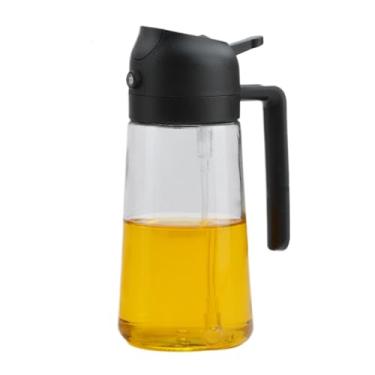 Imagem de Pulverizador de óleo para cozinhar, pulverizador 2 em 1 de 470 ml, dispensador de azeite de oliva de vidro para cozinha, fritadeira a ar, cozinhar, salada, churrasco