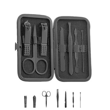 Imagem de Conjunto profissional de pedicure acessórios de ferramentas de cuidados pessoais kit de cortadores de unhas para dedos e dedos com estojo kit de cuidados para unhas presente para homens e mulheres