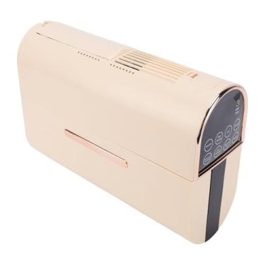 Imagem de Cryfokt Mini Secador de Roupa Portátil Máquina de Secagem Elétrica Dobrável Conveniente para Apartamento de RV de Viagem, Controle Remoto, Luz Roxa Protetora, para Roupas, Material PPCloth (Bege)