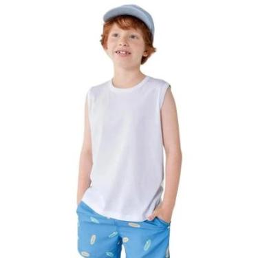 Imagem de Regata Hering Básica Infantil Menino Modelagem Regular Branco-Masculino