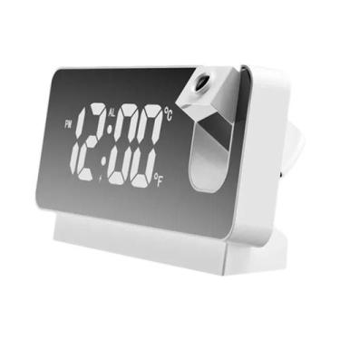 Imagem de Despertador Digital Com Projetor Rotativo De Grande Tela Para Quarto, 