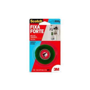 Imagem de Fita dupla face fixa forte transp-19x2mt 3m