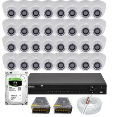Imagem de Kit 32 Camera de Segurança Infravermelho Full Hd Dvr Intelbras 32ch c/