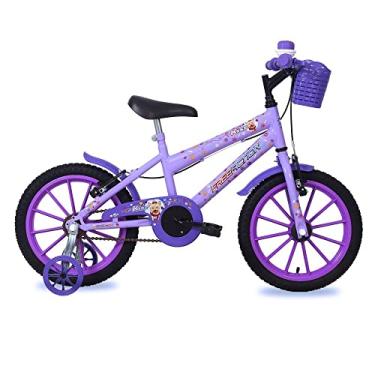 Imagem de Bicicleta Infantil Aro 16 Free Action PP MTB 1V Kiss com Cesta Lilas