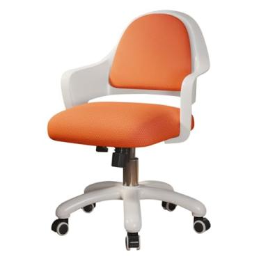 Imagem de AkosOL Cadeira giratória para quarto de estudo com altura ajustável, cadeira de escritório de malha para casa, cadeiras de maquiagem cadeira executiva com função de inclinação, laranja/B