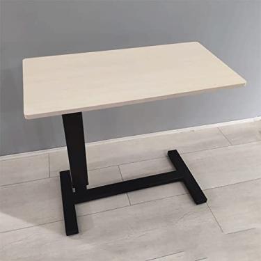 Imagem de UWEREBFM Mesa de canto de sofá sobre a cama, mesas de cama para laptop, altura ajustável, mesa de computador portátil, mesa com rodas, mesa lateral para sala de estar R