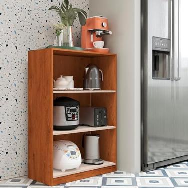 Imagem de Armário Prateleira Organizadora Multiuso para Cozinha, Lavanderia e Quarto, Estrutura Compacta, Prática e Funcional(Cedro/Off)