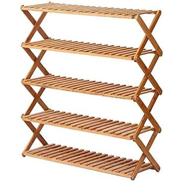 Imagem de Lss9azznmm Sapateira dobrável para armário de sapatos para casa, multifuncional, à prova de poeira, bambu natural, caixa de sapatos estrela da luz ()