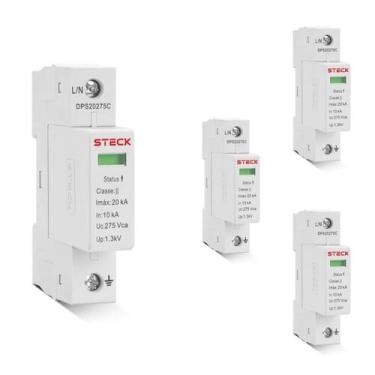 Imagem de 4 Protetor De Surto Com Cartucho 20Ka Steck 275V DPS20275C