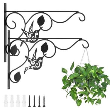 Imagem de 2 peças de suportes de pendurar para pendurar ao ar livre, suporte de flor, alimentador de pássaros, gancho de parede para lanterna, alimentador de pássaros, cerca (A)