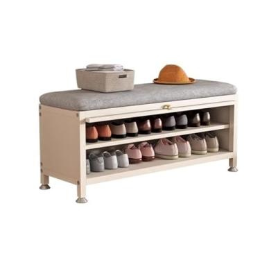 Imagem de Rack de armazenamento para porta de entrada, banco de armário de sapatos multicamadas, pequeno e estreito integrado (100 cm)