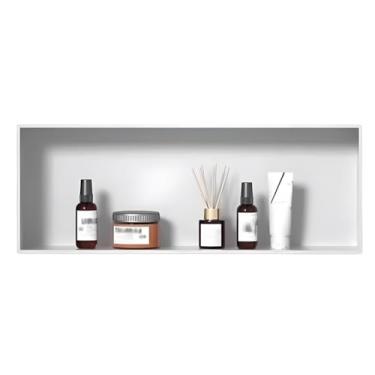 Imagem de Nicho de chuveiro embutido de aço inoxidável 304, caixa de nicho de parede à prova d'água – sem necessidade de azulejos, prateleira de chuveiro para reforma da casa (branco, 92 x 32 x 12,5 cm)