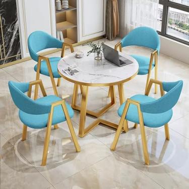 Imagem de Conjunto de mesa redonda e cadeira de clube de recepção de escritório, mesa de negociação e cadeira, mesa de centro de sala de conferências, conjunto de mesa de jantar, mesa de lazer (cor: 24, tamanho