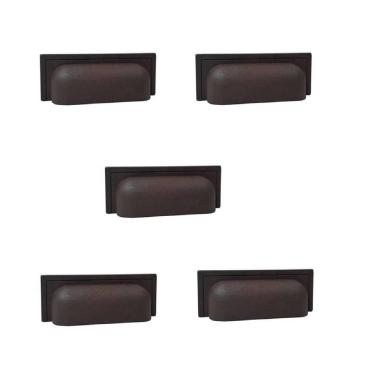 Imagem de Kit 5 Puxador Plymouth Zen Vecchio Metallo Concha 80Mm