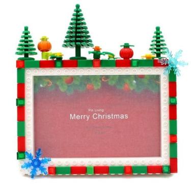Imagem de Porta-Retrato De Natal De 6 E 7 Polegadas Com Blocos De Montar PinLivi