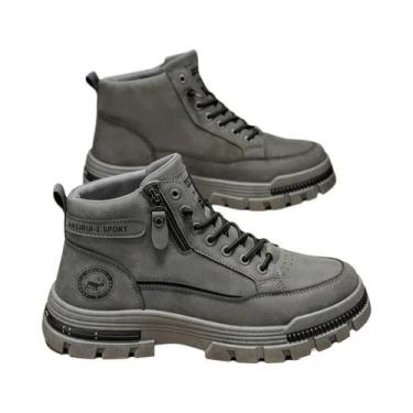 Imagem de Botas De Trabalho Masculinas De Cano Médio Com Zíper Para Atividades A