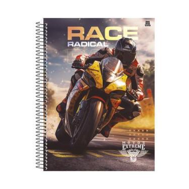 Imagem de Caderno Universitário 160 Folhas 10 Matérias Espiral Moto Race Radical