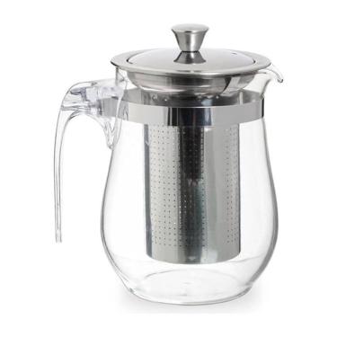 Imagem de Chaleira Infusor 500 mL com Filtro Inox e Tampa - Vidro Transparente