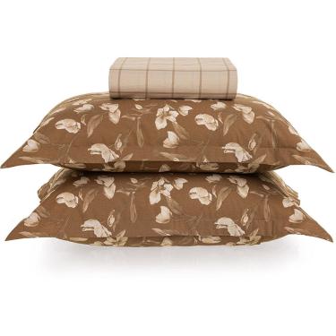 Imagem de Jogo de Cama Karsten Anabel 200 Fios 3 Peças Queen Marrom