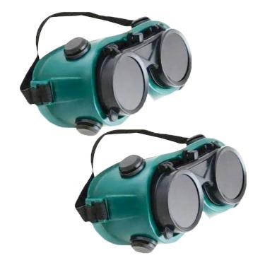 Imagem de Oculos De Solda Kit 2 Uni Protecao EPI Máscara Articulavel Dupla Lente Para Soldador Com Filtro Equipamento Profissional