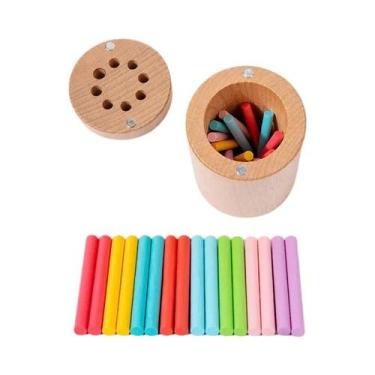 Imagem de Brinquedos Educativos Sensoriais De Madeira Montessori Para Classifica