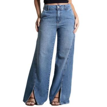 Imagem de Calça Jeans Sawary Wide Leg - 281633 - Azul médio 42, Azul, 42