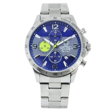 Imagem de Relógio Masculino de Aço Tuguir Analógico Infinity TGI37245 Prata e Azul