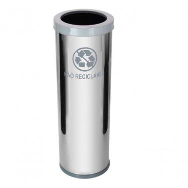 Imagem de Lixeira com Tampa Meia Esfera 30L em Aço Inox Abertura Basculante com Balde Interno Inox