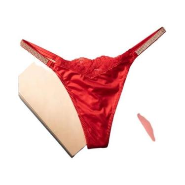 Imagem de Calcinha Sexy De Renda Com Strass, G String Transparente Para Mulheres