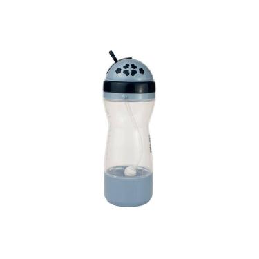 Imagem de Garrafa Infantil Travel com porta-lanchinho e Canudo Retrátil em Silicone 380ML Azul