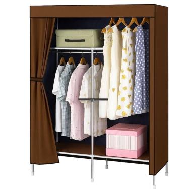 Imagem de Armário Guarda Portátil Cabideiro com Prateleira 8097 Marrom 30CM para Quarto Multicois...