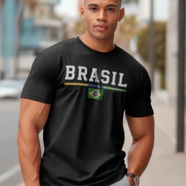 Imagem de Camisa Brasil Casual Basica Algodao Selecao Hexa Premium Copa Unissex 