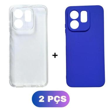 Imagem de Kit Capa Colorida + Capinha Transparente P/ Infinix Hot 50i - Generica