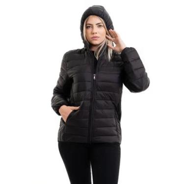 Imagem de Jaqueta Feminina Bobojaco Preta Acolchoada Nylon Frio Moto - Boutique 