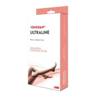 Imagem de Meia Ultraline 3/4 Curta 20-30 mmHg Ultraline Venosan Bege Pé aberto, 