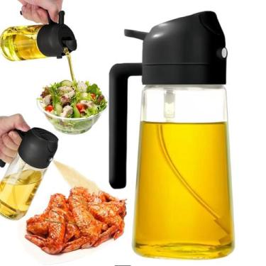 Imagem de Porta Azeite de Vidro 2 em 1 Dispenser Pulverizador Cozinha 450ML - FW
