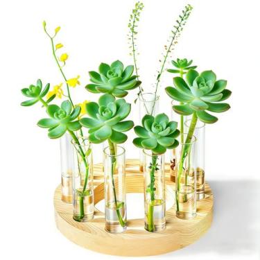 Imagem de Melphoe Vasos de vidro pequenos vasos de flores para decoração de mesa de casamento, de...