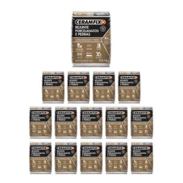 Imagem de Kit 15 Rejunte Porcelanato E Pedra Cinza Classico Ceramfix