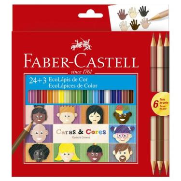 Imagem de Lápis de Cor Ecolápis Caras & Cores 24+6 Tons de Pele Faber Castell