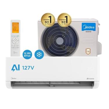 Imagem de Ar Condicionado Split Midea Hi Wall Inverter AI Ecomaster 12.000 BTU/h Frio Monofásico Branco 38EFVCA12M8/42EFVCA12M8 127V
