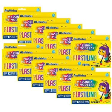 Imagem de Kit 15 Massinhas de Modelar Plastilina 180g 12 Cores Acrilex