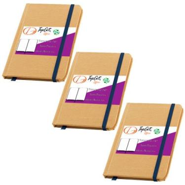 Imagem de Kit 3x Cadernetas Pocket 10x14cm 80 Folhas Sem Pauta Eco Lotus TopGet,