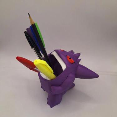 Imagem de Porta Canetas Gengar Pokemon Lapis Trecos Fofinho Fofo Mesa - Genérica