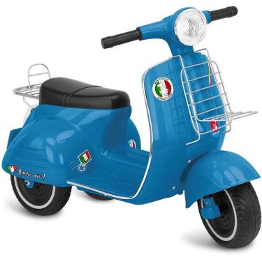 Imagem de Moto Elétrica Infantil Scooter Itália 6V com Iluminação e Entrada USB Azul Brinquedos Bandeirante