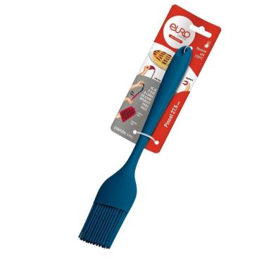 Imagem de Pincel de Silicone com Cabo em Aço Cerdas Macias Resistente ao Calor para Cozinha Azul Euro Home