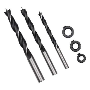 Imagem de Kit 6 Brocas Madeira 6 8 10mm Anéis Limitadores Profundidade - Varieda