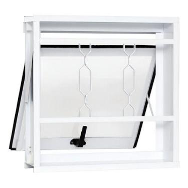 Imagem de Janela Max Ar Vitro Grade Corrente 60x60 Aço Branco Liso Branco - Rama