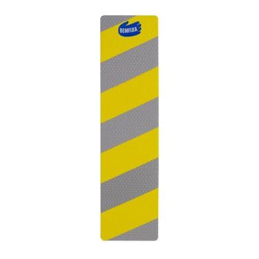 Imagem de Manta Protetora para Porta 60X15CM Cinza e Amarela com Absorção de Impacto Bemfixa