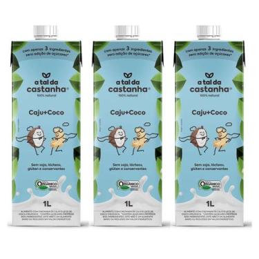 Imagem de Kit 3 bebida vegetal caju e coco 1l natural tal da castanha - A TAL DA